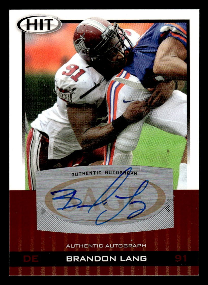 2010 SAGE HIT #A92 Brandon Lang Autographs