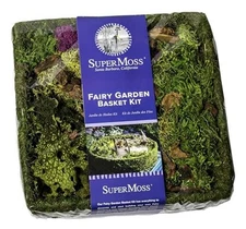  (50362) Fairy Garden Kit | Miniature Moss Basket with Fairy Garden 