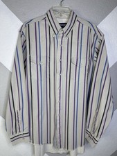 Vintage Wrangler Mens Shirt XL Brushpopper Preshrunk X-Long Tail Western 17.5-35