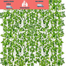 12 Pcs Artificial Ivy Garland Fake Ivy Vines Silk Hanging Leaf Room Decor 84Ft