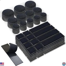 Premium Heavy Duty Hook and Loop Strips - 72 Sets Strong Adhesive Black Tape