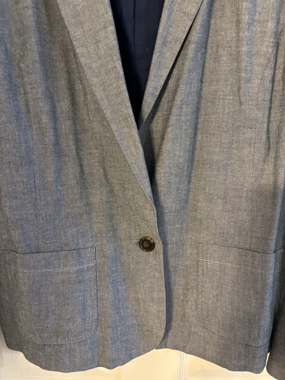 Gap Blue Chambray Blazer One Button Two Pockets W… - image 2