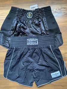 FLUORY Muay Thai Fight Shorts Martial Arts Kickboxing Shorts, 2 pair of shorts