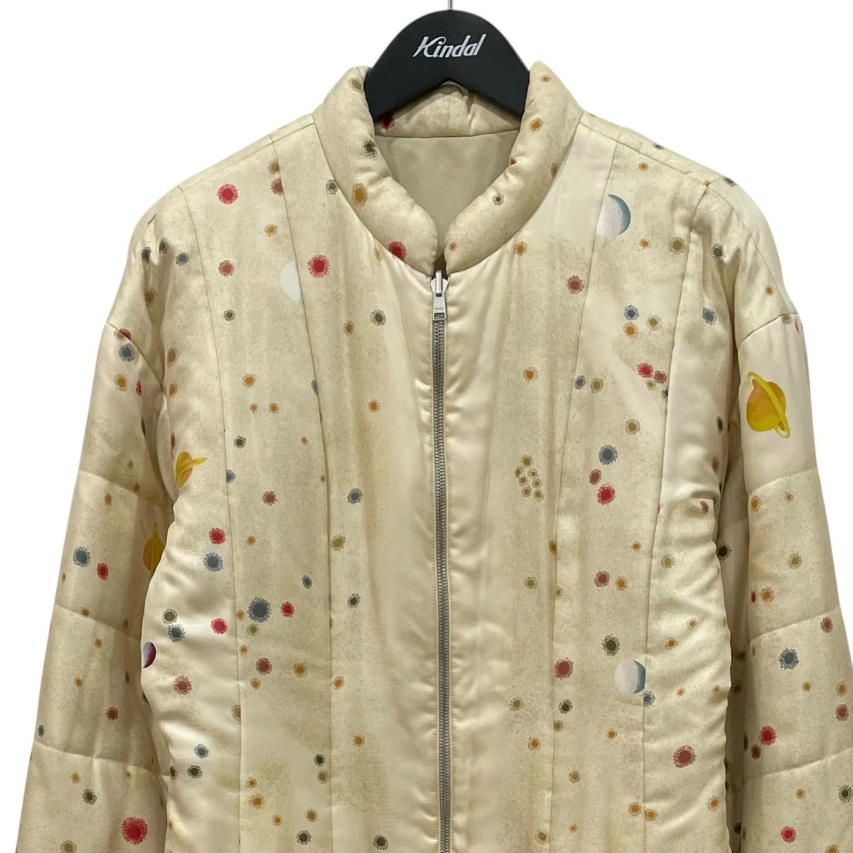 Hermes Silk Space Pattern Reversible Batting Coat… - image 3