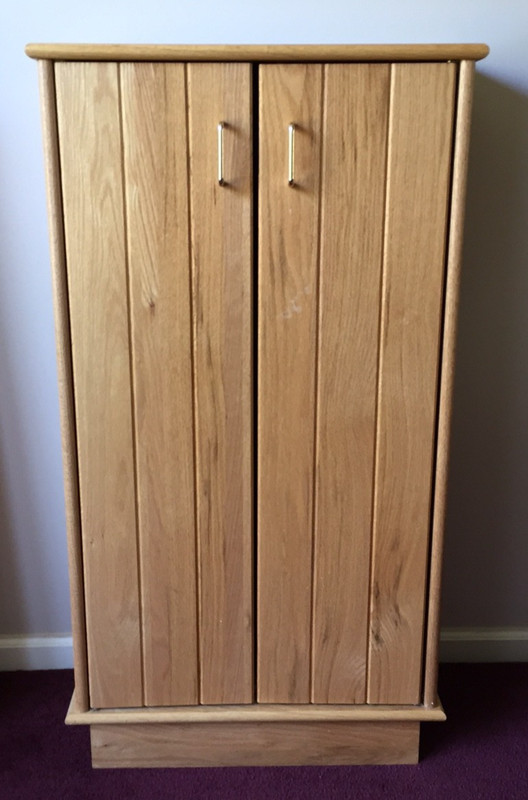 Sorice Premium Solid Oak Wood Door CD Storage Cabinet; Missing Shelves