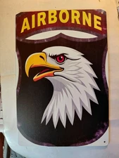 US 101ST AIRBORNE SCREAMING EAGLE METAL SIGN