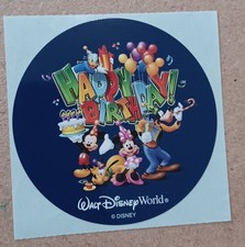 Official Walt Disney World Sticker - Lot of 1 - Mickey  Pals Happy Birthday