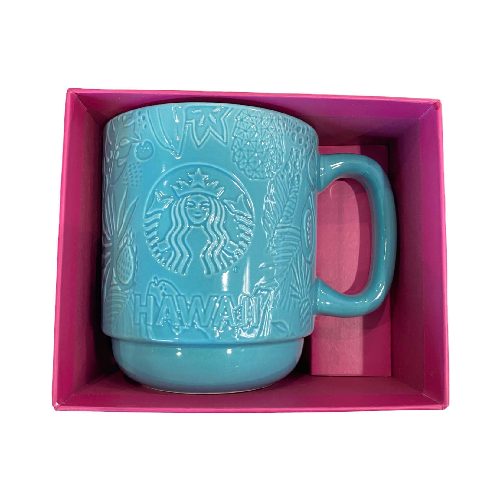 Starbucks Blue Hawaii Ceramic Mug Tropical Themed Design  