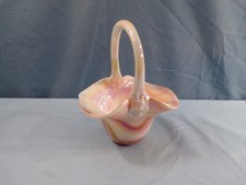 1984 Gibson Caramel Iridescent Slag Blass Small Basket