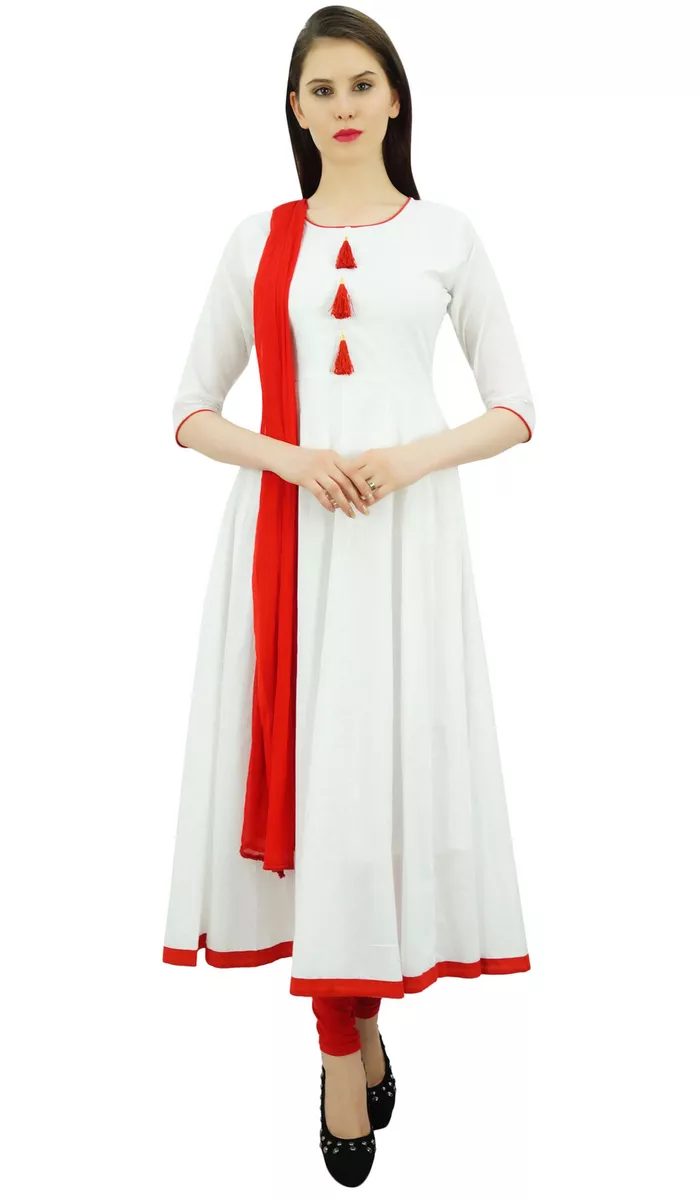 White ethnic shop suit for ladies