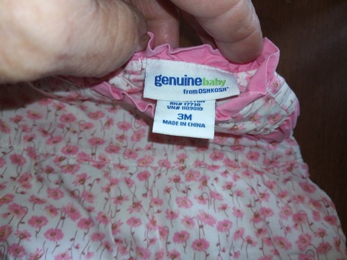 Genuine Baby Oshkosh Pink Floral Dress Ruffled layers 3 Months - Picture 2 of 3