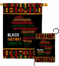 Afro-Americans History Month Garden Flag Support Decorative Yard House Banner