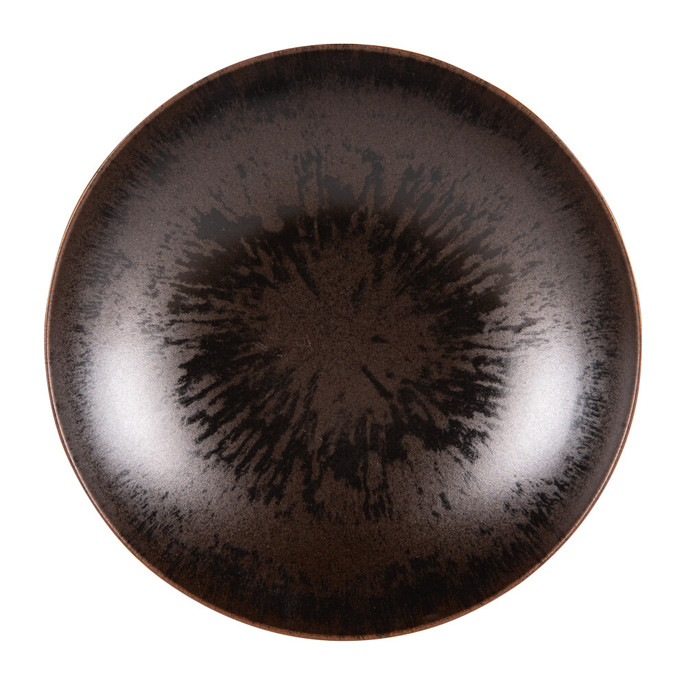 Assiette plate Onyx en grès véritable par Table Passion service de 6 pièces de 27 cm