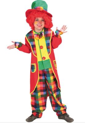 Clown-Kostüm-Set – Inkl. Lockenperücke, Roter Nase, Fliege, Krawatte & Handschuhe Für Karneval & Partys
