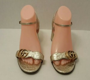 gucci gold marmont sandals