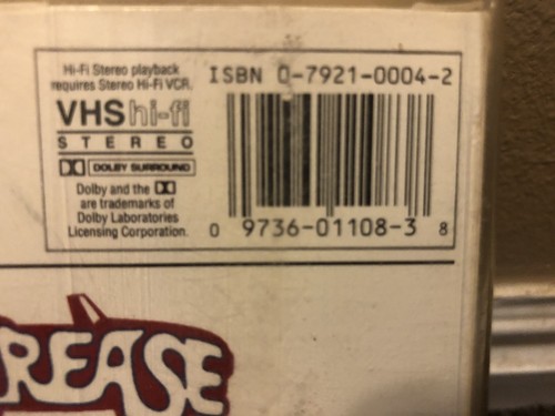 Grease Movie VHS, 1990 John Travolta Olivia Newton John Rated PG Made 1977 - Picture 4 of 6