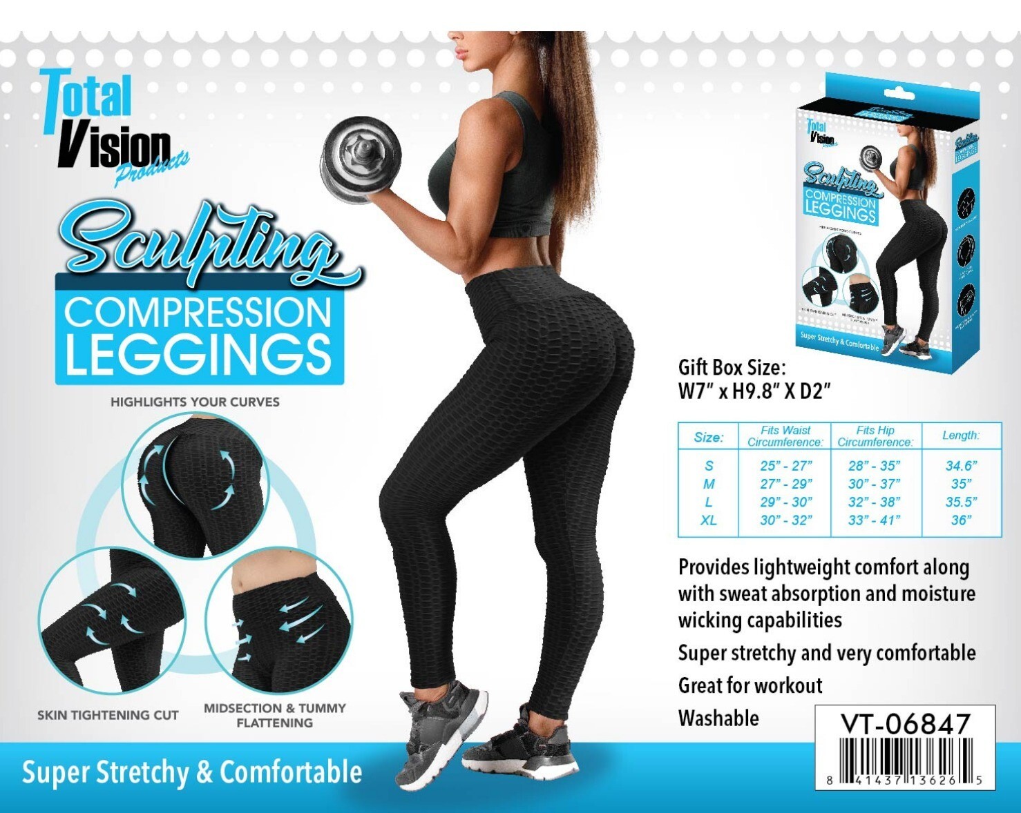 Master Of 12 Pcs Of The Sculpting Compression Leggings Womens Black