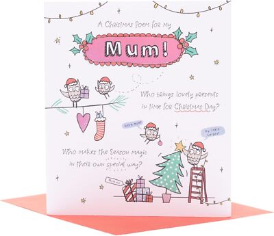 Doodle Gedicht Design Mama Weihnachtskarte