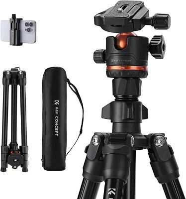 K&F CONCEPT 70inch Camera Tripod Stand w/ Phone Holder for DSLR Canon Nikon Sony - Image 1 of 4