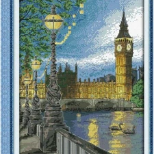 London Bell Tower Embroidery Kit - Hot New Release for Stamped or Counted Needle