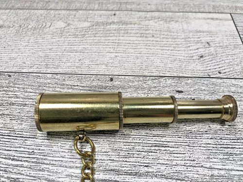 Nautical 3" Telescope -Solid Brass Keychain Mini Collapsible Functional Spyglass - Picture 2 of 9