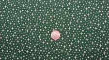 100 Cotton Fabric Robert Kaufman - Stars and Circles on Green - By the Yard