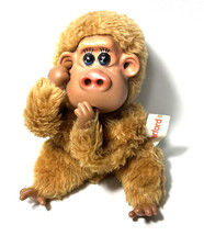 Vintage Russ Berrie 9" Rutherford Rubber Faced Monkey Stuffed Animal Plush Toy