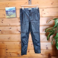 Social Standard Sanctuary Coated Stretchy Black Mid Rise Ankle Skinny Pants Sz 8