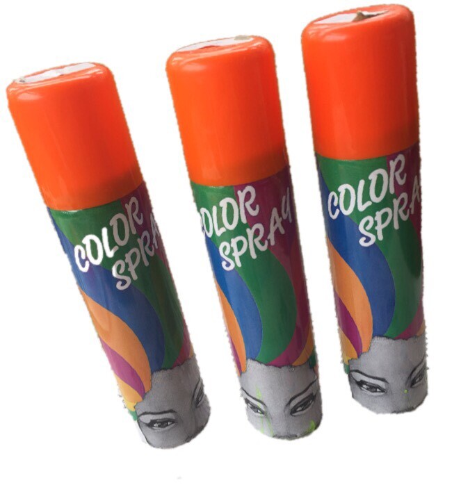 LOTE 3 Uds SPRAY PARA EL PELO COLOR NARANJA CARNAVAL, HALLOWEEN.104