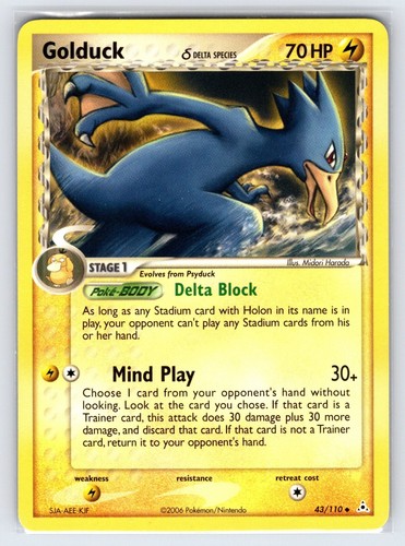 Golduck Delta Species 43/110 2006 EX Holon Phantoms Pokemon Card Uncommon - Nm