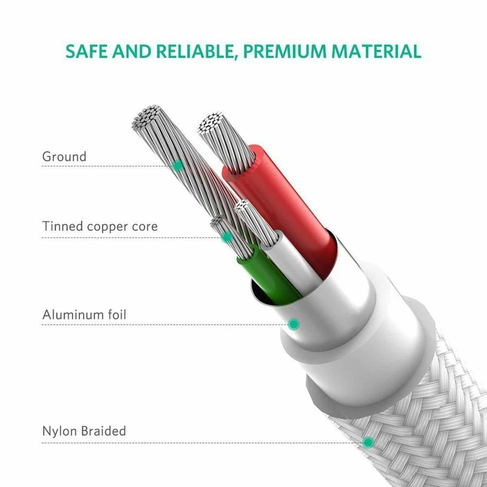 10Ft Micro USB Charger Data Sync Cable Cord For Android Samsung Google HTC LG - Image 4 of 4