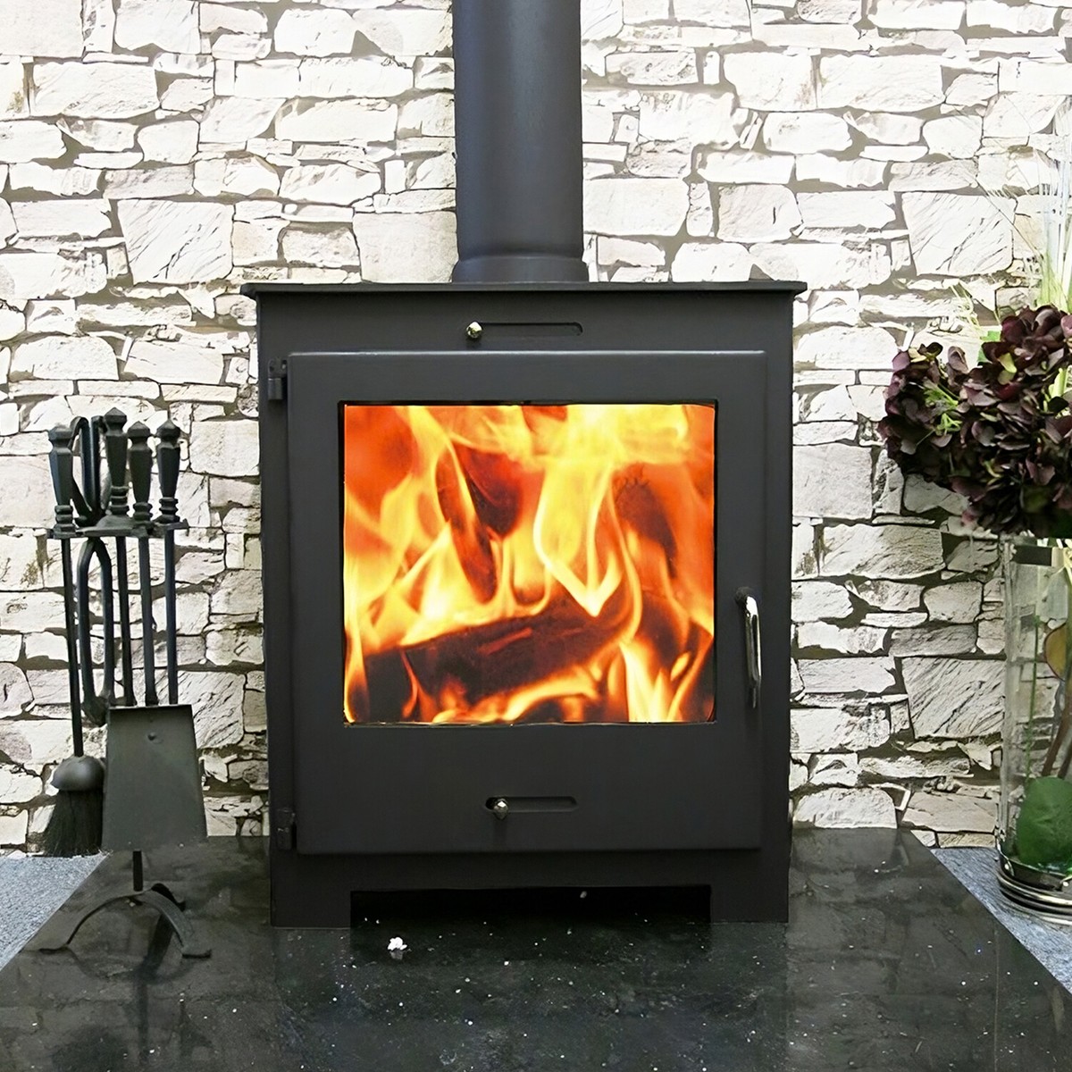 Wood Burning Stove with Back Boiler, Nero Lux B - Max 15kw Multifuel Wood  Burner | eBay