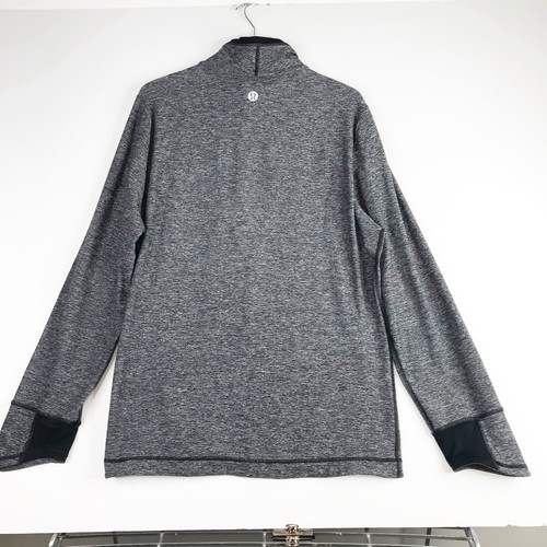 Lululemon Shirt Mens Extra Large Black Space Dye 1/4 Zip Pullover Long Sleeve - Picture 7 of 9