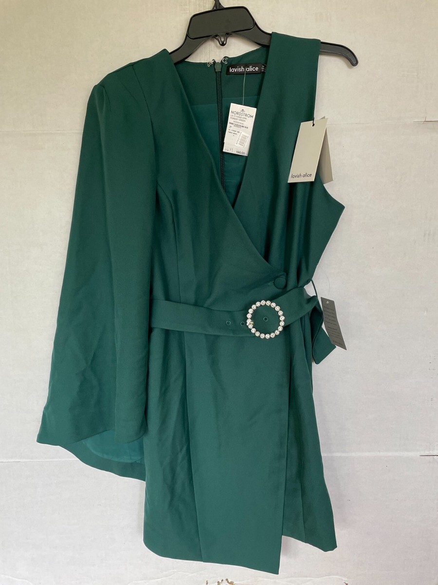 LAVISH ALICE Half Cape Minidress In Forest Green womens SIZE US 10 NEW | eBay LAVISH ALICE Half Cape Minidress In Forest Green womens SIZE US 10 NEW | eBay