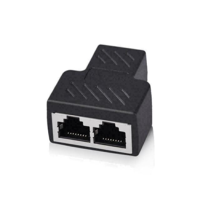 2 Port RJ45 Splitter Adapter LAN Network Ethernet CableS Hot neu. Plug G9Z0