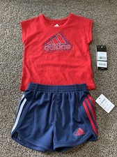 Adidas Graphic Tee and Shorts Set Baby Girl 18 Months NWT Free Shipping 