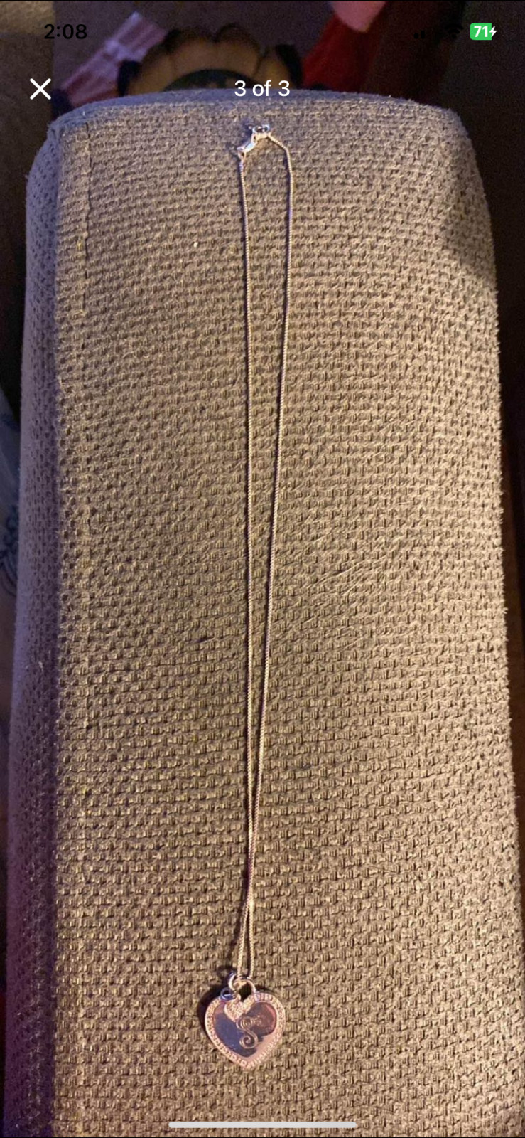 STERLING SILVER INITIAL "S" WITH TINY HEART NECKL… - image 3