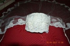 Vintage Ivory Juliette Cap Wedding Shoulder Length Veil Lace  Pearls