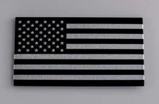 3D METAL American Flag Sticker Decal Emblem Bike, Auto, Truck, Black & Silver 