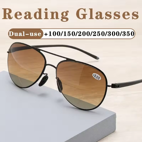 Mens Bifocal Reading Sunglasses +100 to +350 UV Protection Anti Glare Eyewear - Picture 4 of 6