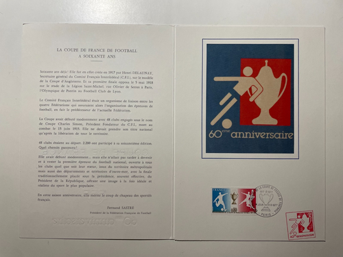 1977 Francia Folder 60° Coppa di Francia di Calcio - Picture 2 of 3