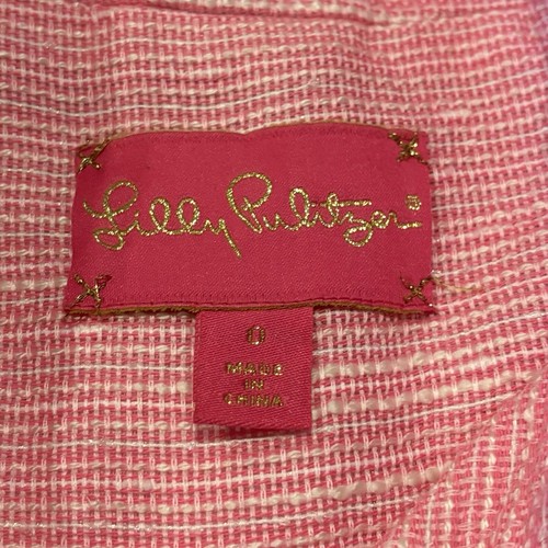 Lilly Pulitzer Blazer 0 Beauford Sakko Rosa Boucle 4 Knöpfe - Bild 7 von 15