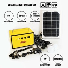 Mauk Solar Set Beleuchtungsset 5 Watt Solarset Mini Solaranlage Solarenergie