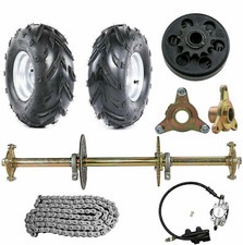 32" Go kart Rear Axle Kit Brake 428 Sprocket Hub 7" Wheels Quad bike Cart ATV