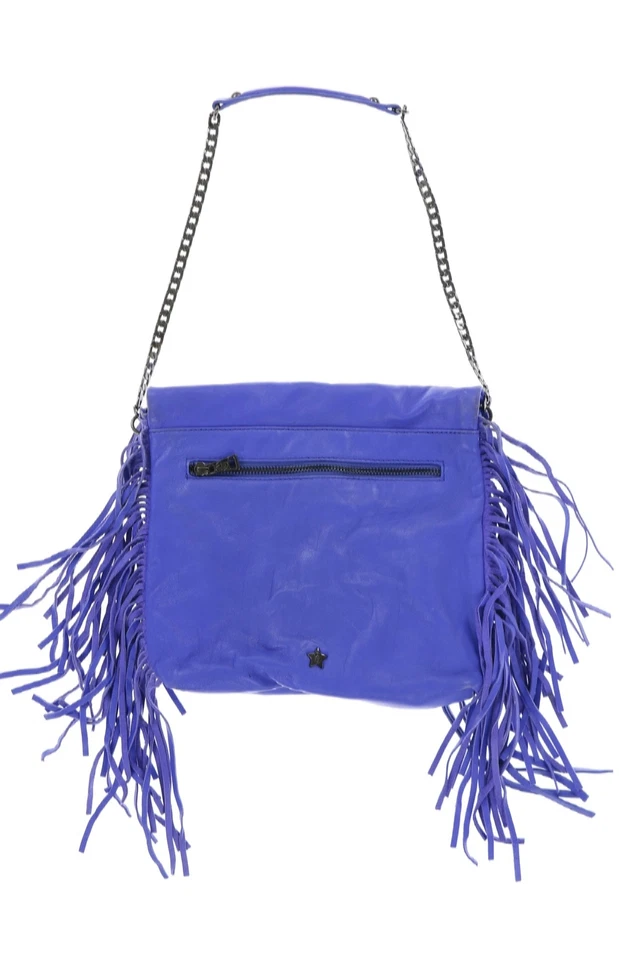 Bandolera con flecos azules y ojales con tachuelas Kimi 243877 Foto 2 de 4