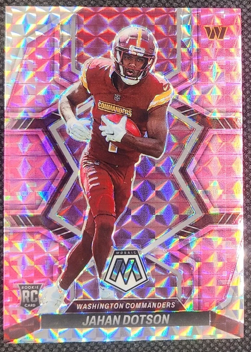 2022 Panini Mosaic - Rookies Camo Pink Mosaic Prizm #314 Jahan Dotson (RC)