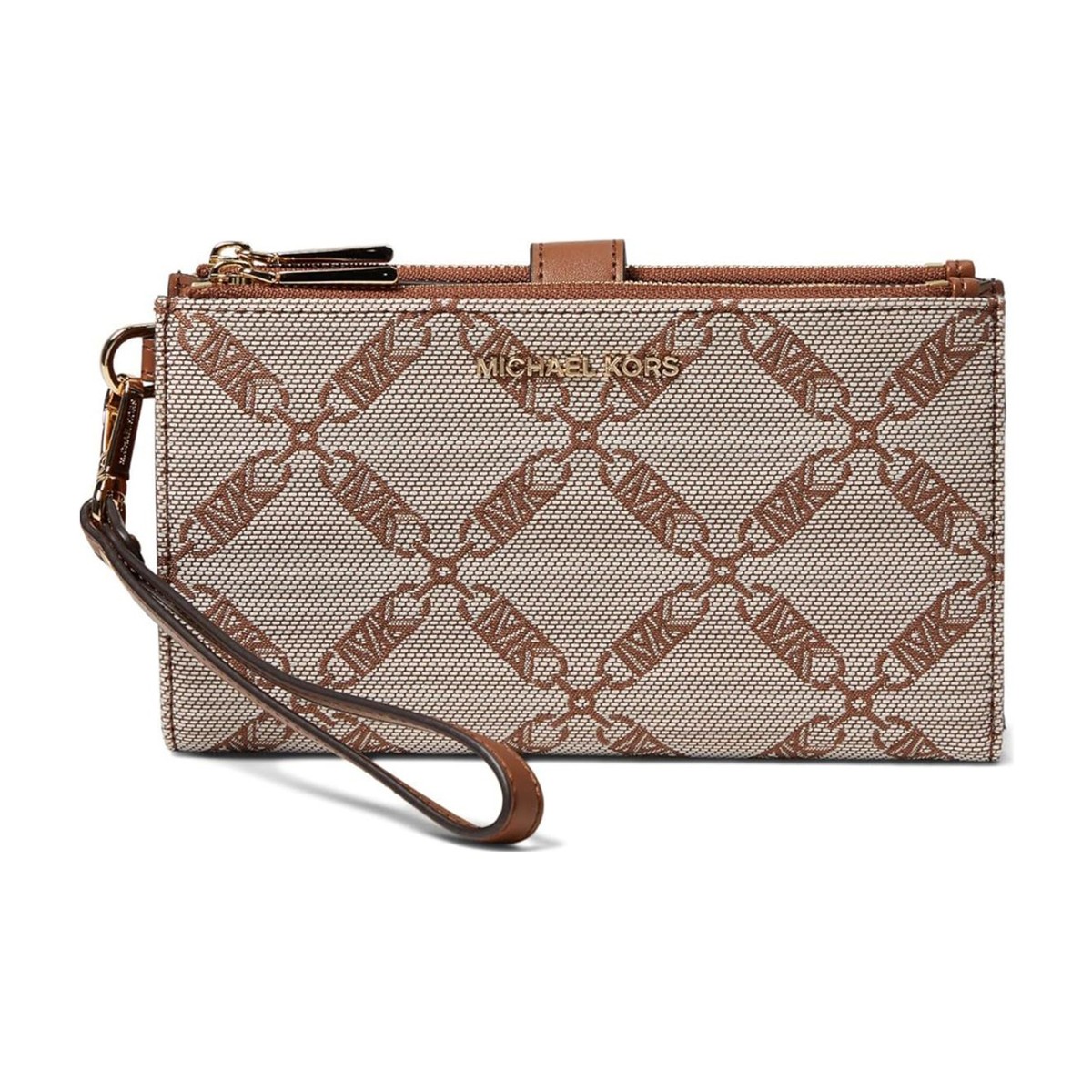 Michael Kors Jet Set Double Zip Wristlet Natural/Luggage One Size