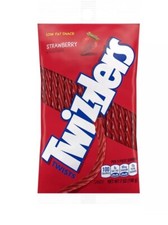Twizzlers Strawberry Twists 7 oz. Bag Low Fat Snack Bright Red Candy