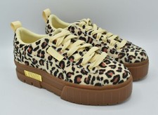 Puma Womens Size 7 Mayze SE Leopard Gold Platform Fashion Sneakers 382910 01