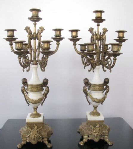 Paire grand chandeliers Louis XVI - Photo 1/19